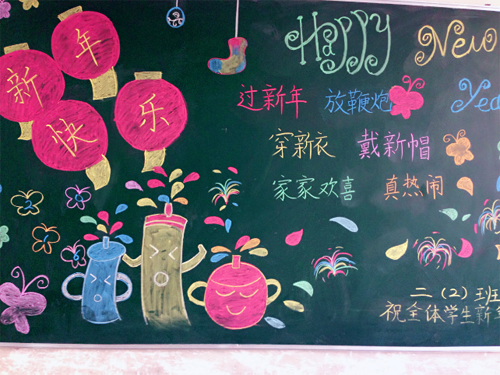 現(xiàn)外象湖校區(qū)開展“慶元旦、迎新年”黑板報評比活動