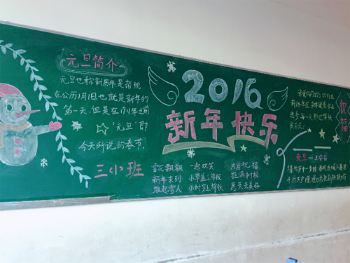 現(xiàn)外象湖校區(qū)開展“慶元旦、迎新年”黑板報評比活動